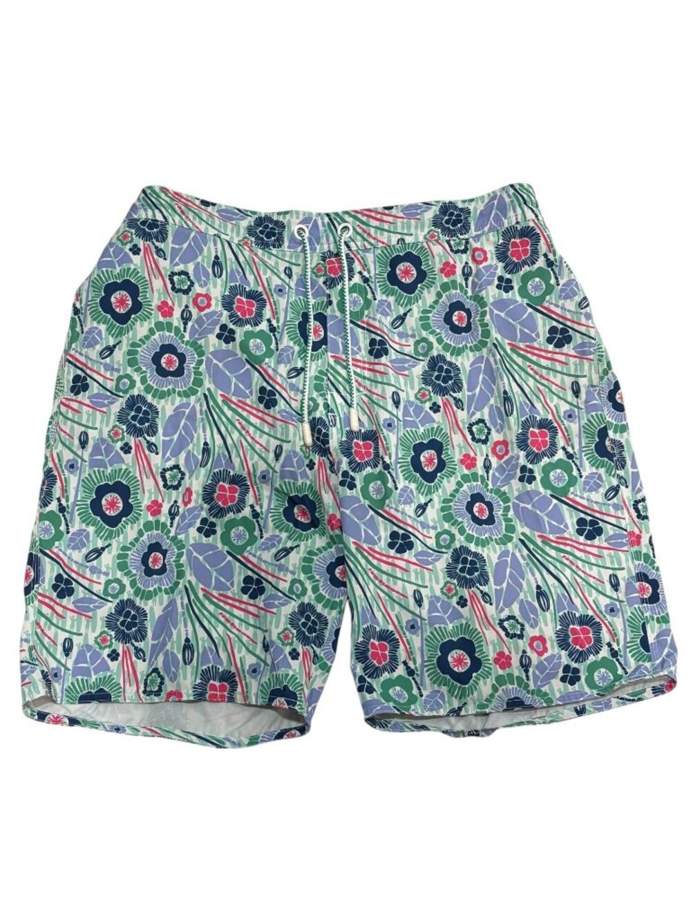 Johnnie O Mens Floral Print Board Shorts Swim Trunks Mesh Liner Sz XXL